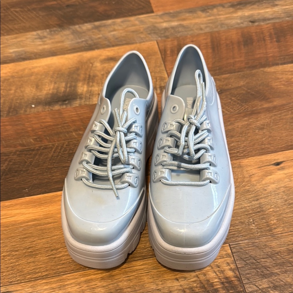 Melissa Blue Platform Sneakers with Minimalist Design